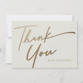 Moderne Elegante Gouden Script Boho Bruidsdouche Bedankkaart (Voorkant)