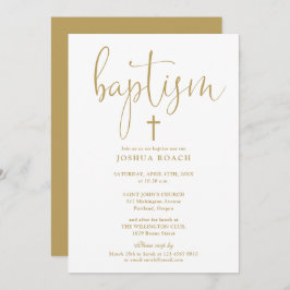 Moderne Elegante Gouden Script Doop Kaart