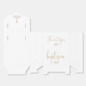 Moderne elegante gouden script doop voorkeur box bedankdoosjes (Ongevouwen)