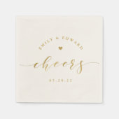 Moderne Elegante Gouden Scriptie Bruiloft Servet (Voorkant)