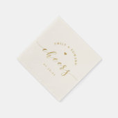 Moderne Elegante Gouden Scriptie Bruiloft Servet (Hoek)