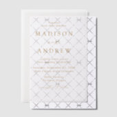 Moderne Elegante Gouden Scriptie Huwelijk Vellum Uitnodigingen (Offset (Uitnodiging))