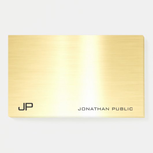 Moderne Elegante Gouden Sjabloon Eenvoudige Profes Post-it® Notes (Voorkant)
