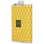 Moderne Elegante Gouden Stippen & Monogram Heupfles (Links)