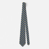 Moderne Elegante Gouden Stippen op Blauw Stropdas (Voorkant)