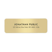 Moderne Elegante Gouden Template Retouradres Etiket (Voorkant)
