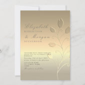 Moderne Elegante Gouden Trouw Uitnodiging (Voorkant)