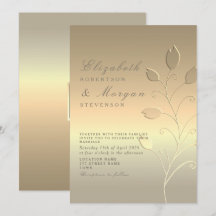Moderne Elegante Gouden Trouw Uitnodiging