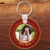 Moderne Elegante Gouden Typografie Afstudeerfoto C Sleutelhanger (Achterkant)