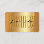Moderne Elegante Gouden Typografie Script Architec Visitekaartje (Voorkant)