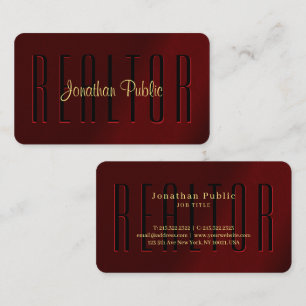 Moderne Elegante Gouden Typografie Script Naam Rea Visitekaartje
