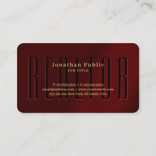 Moderne Elegante Gouden Typografie Script Naam Rea Visitekaartje (Achterkant)