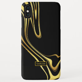 Moderne elegante gouden wervelingen op zwart Case-Mate iPhone case
