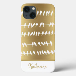Moderne Elegante Gouden Zwaluwwalgen op Draden Naa Case-Mate iPhone Case