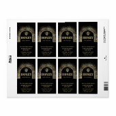 Moderne elegante gouden zwarte honingpot etiket (Full Sheet)