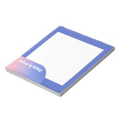 Moderne Elegante Gradiënt Blauw Roze Make-up Artie Notitieblok (Linkerzijde)