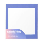 Moderne Elegante Gradiënt Blauw Roze Make-up Artie Notitieblok (Voorkant)