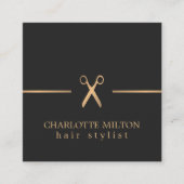 Moderne, elegante grafische vormgeving Gold Black  Vierkante Visitekaartje (Voorkant)