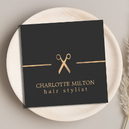 Moderne, elegante grafische vormgeving Gold Black  Vierkante Visitekaartje