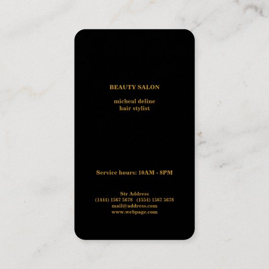 Moderne, elegante grafische vormgeving Gold Black  Visitekaartje (Achterkant)