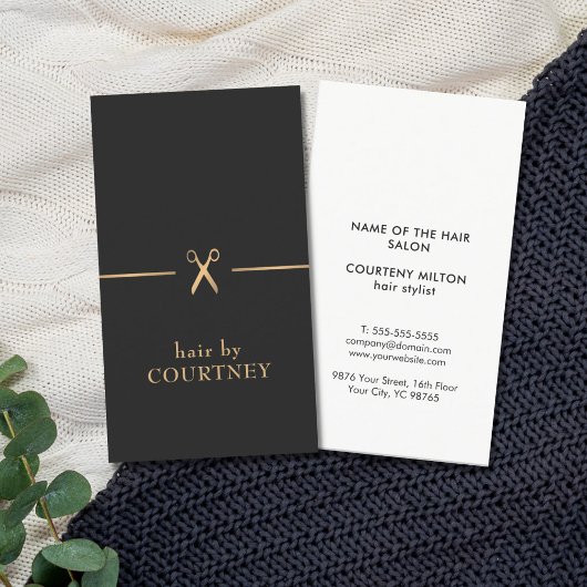 Moderne, elegante grafische vormgeving Gold Black  Visitekaartje