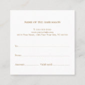 Moderne, elegante grafische vormgeving Gold White Vierkante Visitekaartje (Achterkant)