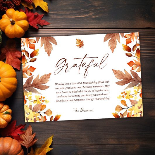 Moderne Elegante Grateful Herfst Thanksgiving Feestdagenkaart