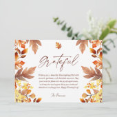 Moderne Elegante Grateful Herfst Thanksgiving Feestdagenkaart (Staand voorkant)