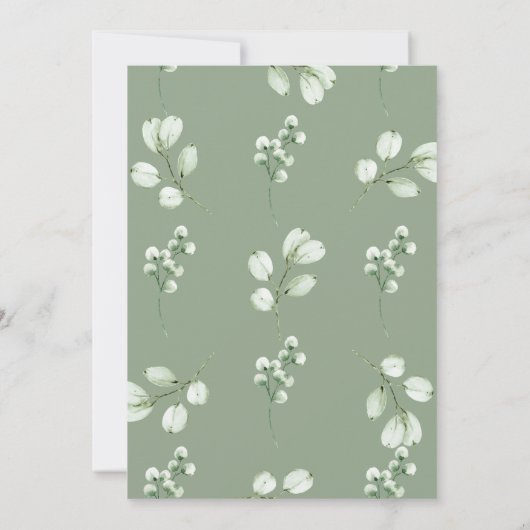 Moderne Elegante Greenery Wedding Uitnodigingen (Achterkant)