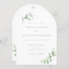 Moderne Elegante Greenery Wedding Uitnodigingen