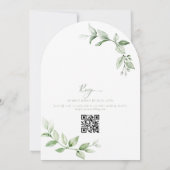 Moderne Elegante Greenery Wedding Uitnodigingen (Achterkant)