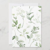 Moderne Elegante Greenery Wedding Uitnodigingen (Achterkant)