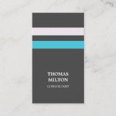 Moderne elegante grijs blauwe strepen consultant visitekaartje (Voorkant)