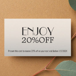 Moderne Elegante Grijs Witte Krachtige Coupon Scho