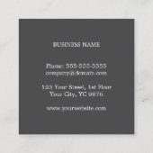 Moderne Elegante Grijze Kraftpapier-Document Consu Vierkante Visitekaartje (Achterkant)