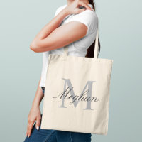 Moderne Elegante Grijze Monogram Eerste Letter Naa