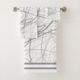 Moderne elegante grijze schets 2 bad handdoek