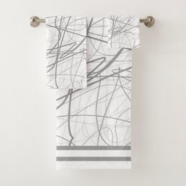Moderne elegante grijze schets 2 bad handdoek