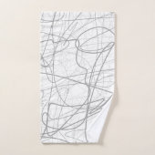 Moderne elegante grijze schets 2 bad handdoek (Handdoek)