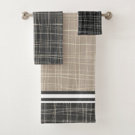 Moderne elegante grijze schets 3 bad handdoek