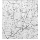 Moderne elegante grijze schetslijnen douchegordijn (Voorkant)