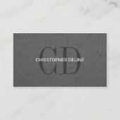 Moderne Elegante Grijze Stenen Monogram Consultant Visitekaartje (Voorkant)