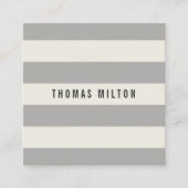 Moderne Elegante Grijze Strepen Consultant Vierkante Visitekaartje (Voorkant)