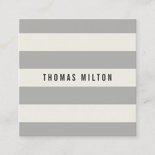 Moderne Elegante Grijze Strepen Consultant Vierkante Visitekaartje (Voorkant)