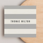 Moderne Elegante Grijze Strepen Consultant Vierkante Visitekaartje