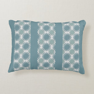 Moderne Elegante Groen Blauw Grijs Bloem Strepen Accent Kussen