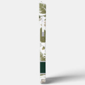 Moderne elegante groen lente bladeren en bloemen Case-Mate iPhone case (Achterkant / Links)