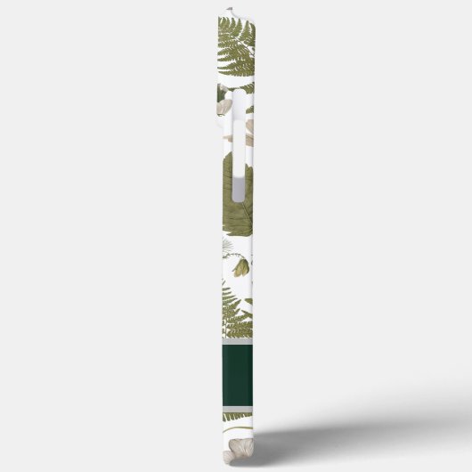 Moderne elegante groen lente bladeren en bloemen Case-Mate iPhone case (Achterkant / Links)