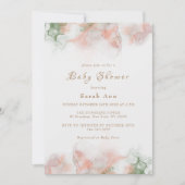 Moderne Elegante Groen Roze Boho Agate Baby Shower Kaart (Voorkant)