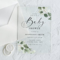 Moderne Elegante Groene Blad Baby Shower